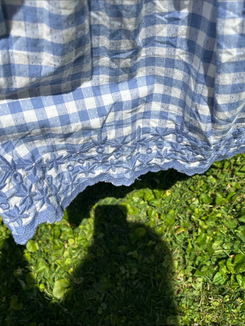 Shabby Chic Blue Gingham Button-Front Sundress Size 2 - Picture 7 of 13
